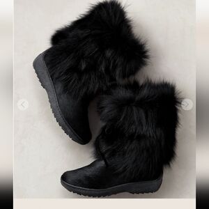 Oscar Sport Fur Boots Black- Hand Made In Italy Size 40 EU/8.5 USA